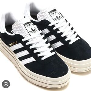 Adidas Gazelle Bold Black and White Sneakers. Women’s size 8